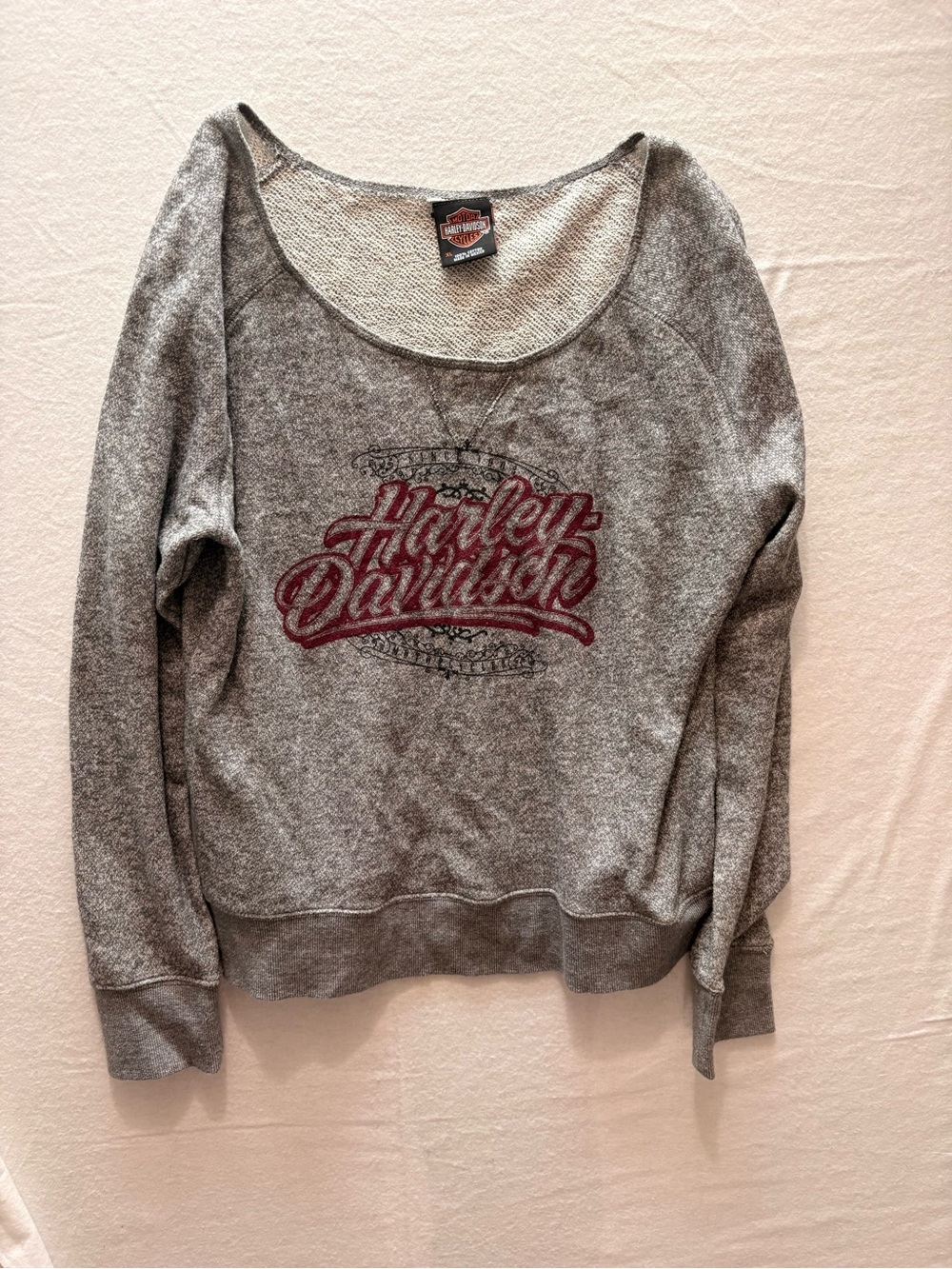 Harley-Davidson Gray Scoop Neck Sweatshirt